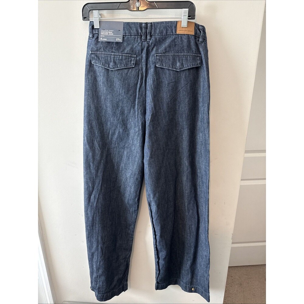 Women's American Eagle Convertible Trouser Mid Rise Jeans 5084 Size 4 Long 27w
